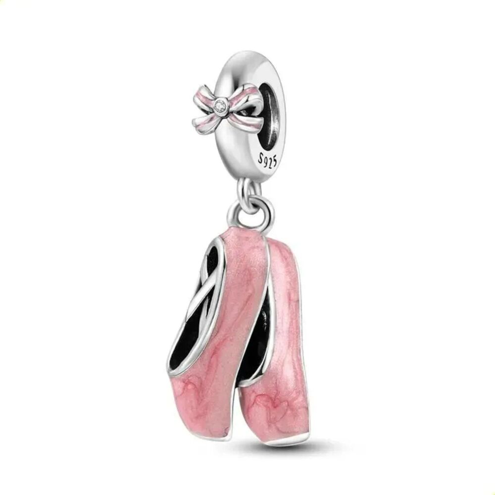 ✨🩰 NWOT Ballerina Pink Ballet Slippers Pandora FIT Charm Pendant 🩰✨